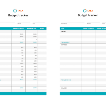 A budget tracker to help you save money!